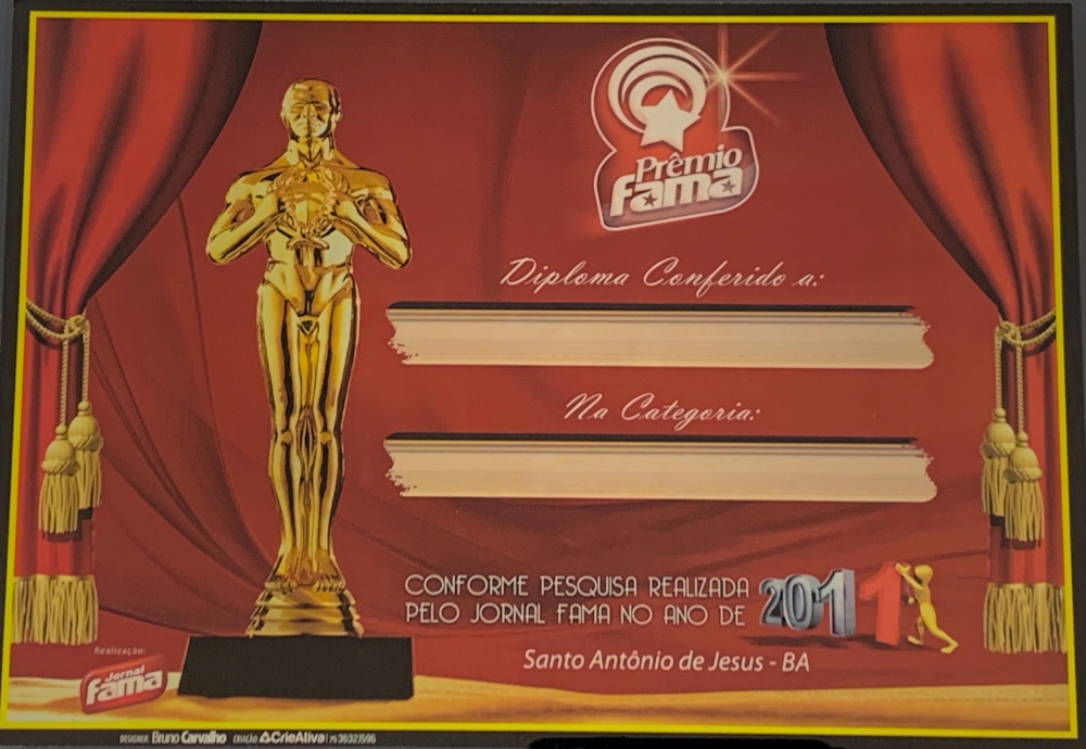 Certificado Prêmio Fama 2011
