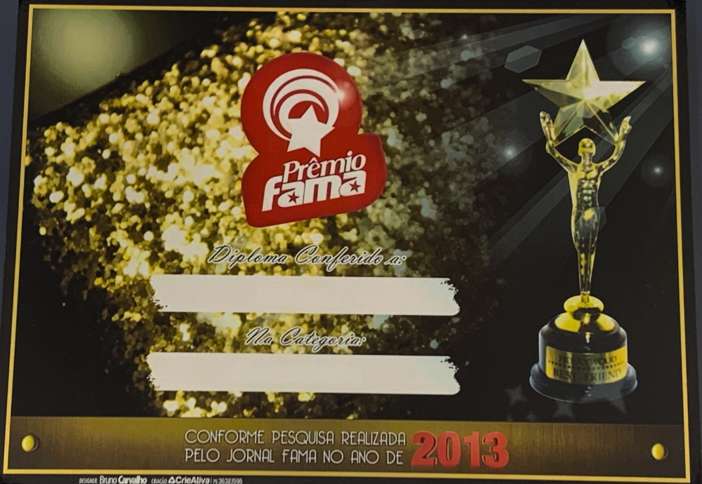 Certificado Prêmio Fama 2013