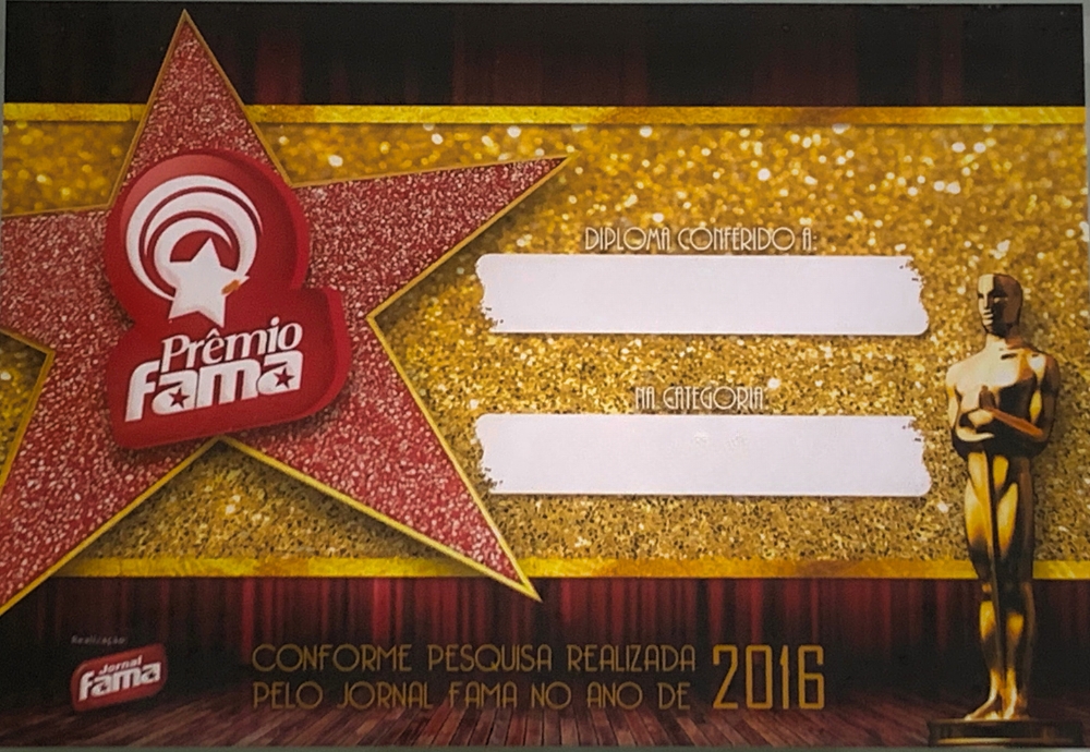 Certificado Prêmio Fama 2016
