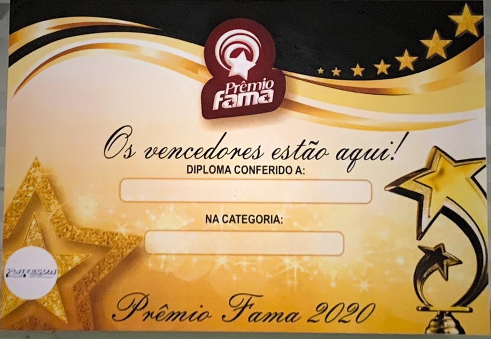 Certificado Prêmio Fama 2020
